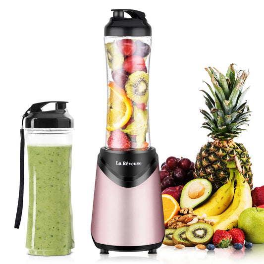 La Rêveuse Smoothie Mixer 300 Watt, 2x 550ml Flaschen Pink